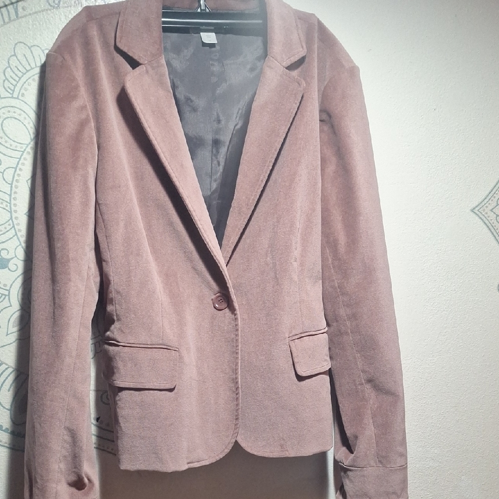 Garnet Hill Dusty Rose Velvety Blazer
